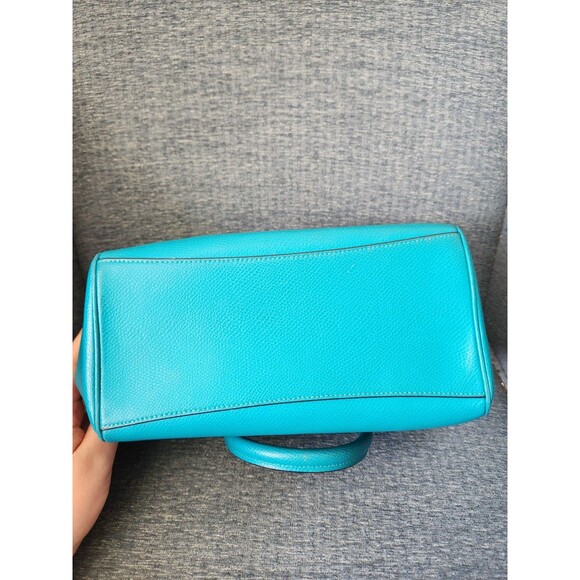 Coach "Rowan" Turquoise Blue Small Satchel Bag w/ Dustbag - Picture 4 of 11